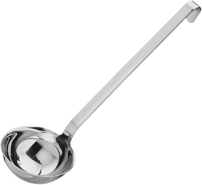 Rosle 10008 Stainless Steel Hooked Handle Ladle with Pouring Rim Serving Spoon 4.1 oz