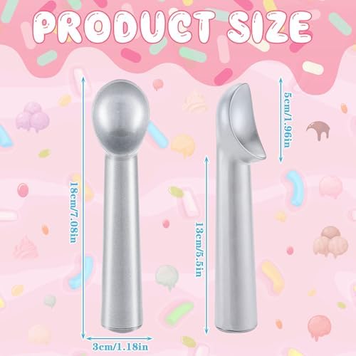 Gejoy 16 Pcs Ice Cream Scoop Set, Ice Cream Scoops 7 Inch, Silver