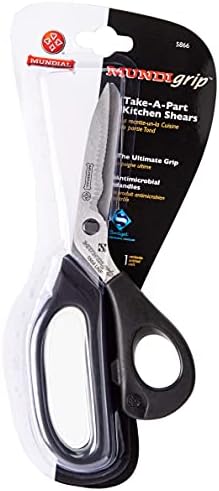 Mundial Take-Apart Black Kitchen Shears – Heavy Duty Stainless Steel Scissors for Cutting Meat, Vegetables & Herbs – Easy-to-Clean, Ergonomic Handle