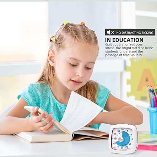 Secura 60-Minute Visual Timer, Silent Study Timer for Kids and Adults