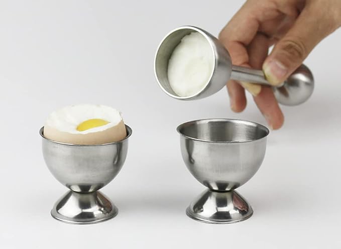 9pcs Steel Egg Cracker Topper Set,Hard Boiled Eggs Separator Holder