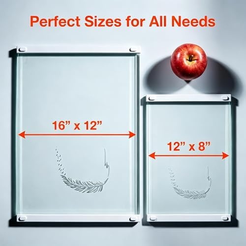 Tempered Glass Cutting Boards Set of 2, Plastic Free Kitchen Boards