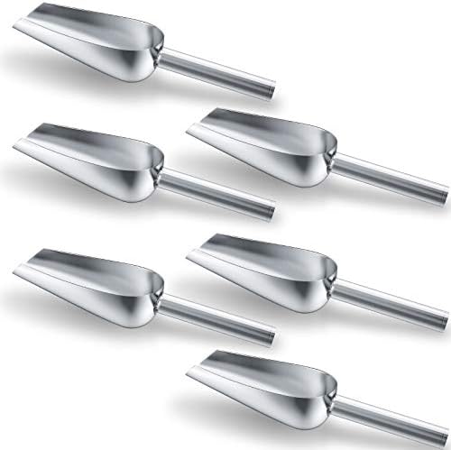 6 Pack 6 oz Stainless Steel Metal Ice Scoop for Candy Coffee Beans Popcorn