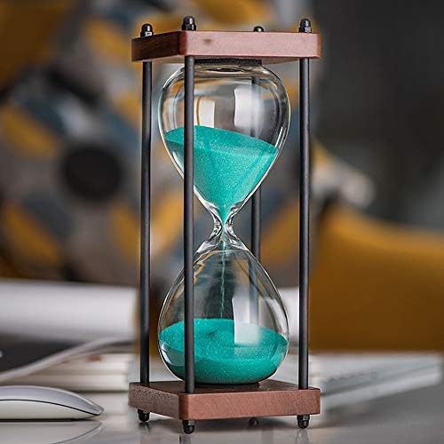 SAMLONG Large Hourglass Timer 30 Minute, Decorative Wooden Sandglass, Green