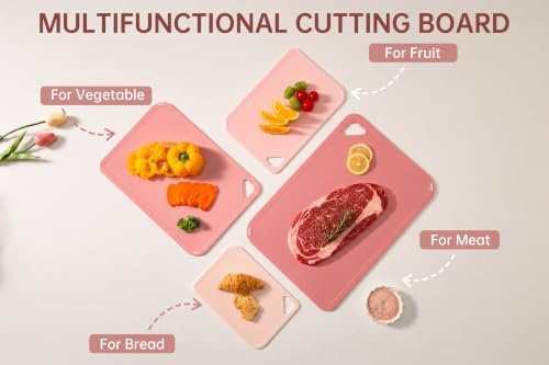 Plastic Cutting Board, Extra Large Pink Cutting Board for Kitchen