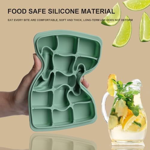 Silicone Ice Cube Trays, Green, Set of 3