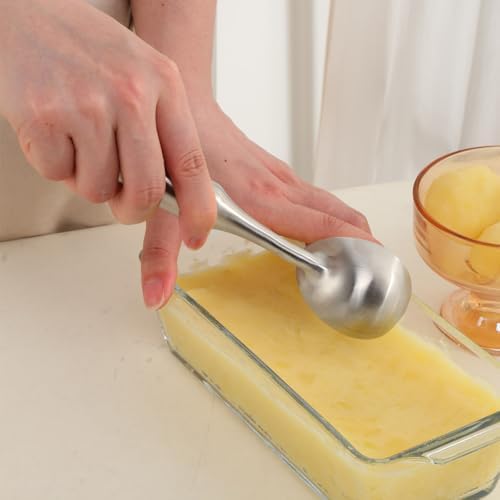 Ice Cream Scoop - Heavy Duty Stainless Steel Icecream Scooper, 9 inches Nonstick Anti-Freeze Ice Cream Scooper for Gelato, Sorbet, Cookie Dough, Melon, Sundae - Dishwasher Safe (Silver)