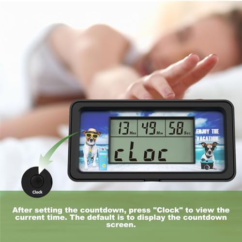 YOOREAL 9999 Days Digital Countdown Days Timer Count Down Days Timer with 10 Paper Cards Backlight alerts for Retirement Vacation Wedding Christmas New Baby Classroom Lab Kitchen Cooking (HM200B-NEW)