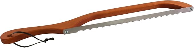 Out of the Woods of Oregon Bread and Bagel Slicer Bread Knife for Home Made Bread (MAHOGANY - LEFT HANDED)