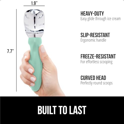 GORILLA GRIP® Heavy Duty Ice Cream Scoop, Professional Scooper, Mint