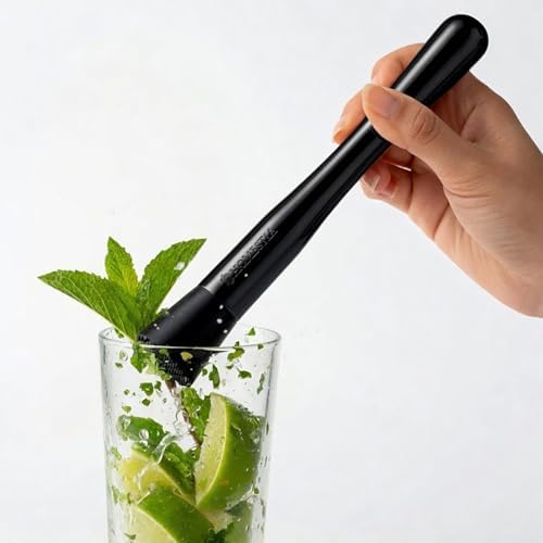 Homestia 10'' Muddler for Cocktails, Cocktail Muddler for Lemonade, Black