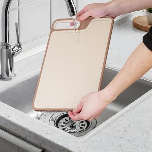 4 Piece Plastic Cutting Board Set for Kitchen Dishwasher Safe,Food Safety, Non-Slip Design, Ideal for Meat and Vegetable Prep