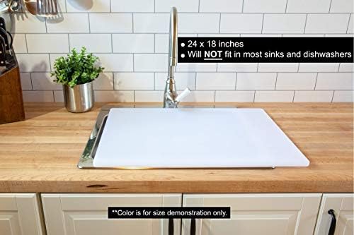 Commercial Brown Cutting Board - 24 x 18 Inch Extra Large, Tan Colored for Cooked Meats, Restaurant Grade HDPP Plastic with NSF for Food Service