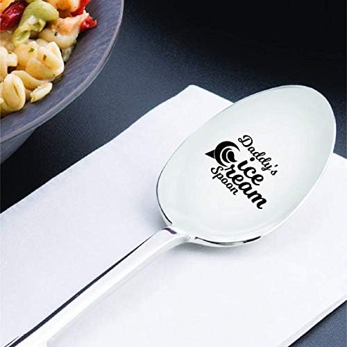 Funny Gifts for Dad | Fathers Day Gift from Daughter Son | Daddy's Ice Cream - Engraved Spoon Gift For Dad | Birthday Christmas Thanksgiving Gifts for Dad Grandpa | Spoon Gift for Ice Cream Lovers