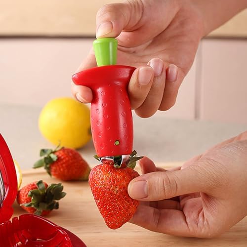 Strawberry Huller Stem Remover, Strawberry Corer Huller, Fruit Corer Tool, Kitchen Gadgets (4)