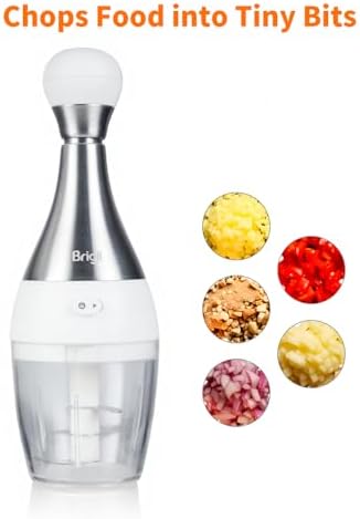 Brigii Garlic Press,Onion vegetable chopper,Food Chopper,Garlic Mincer, for Ginger, Chili, Nuts - Chop into Minced, Dishwasher Safe