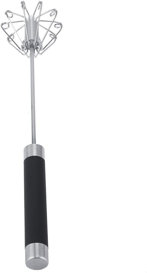 Fdit Rotatable Stainless Steel Kitchen Mixer Balloon Egg Beater Whisk for Whipping Manual Milk Cream Whisk Stirring Egg Tools