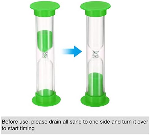 PATIKIL 2 Minute Sand Timer, 4Pcs Small Sandy Clock with Plastic Cover, Count Down Sand Glass for Games, Kitchen, Party Favors DIY Decoration, Green