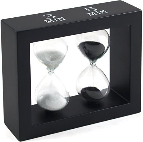 STW1218-B 5-1/4-Inch Two-in-One Timer in Black Frame, 3-Minute and 5-Minute
