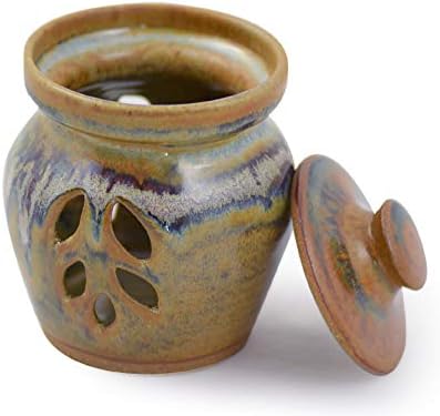 Tuscan Farmhouse Collection: Stoneware Pottery Garlic Keeper Jar