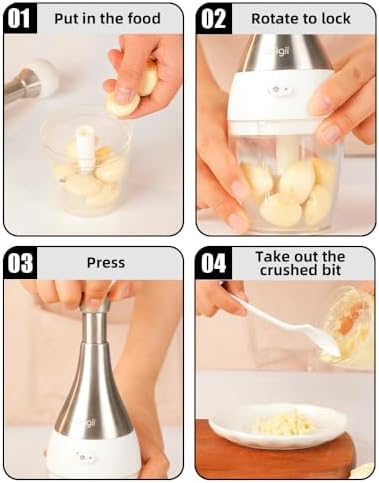 Brigii Garlic Press,Onion vegetable chopper,Food Chopper,Garlic Mincer, for Ginger, Chili, Nuts - Chop into Minced, Dishwasher Safe