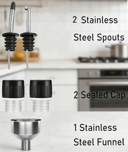 Black Glass Oil Dispenser for Kitchen, Olive Oil Dispenser Bottle & Oil and Vinegar Dispenser, Cooking Oil Dispenser & Oil Container, Multipurpose Olive Oil Bottle for Cooking，1 Piece