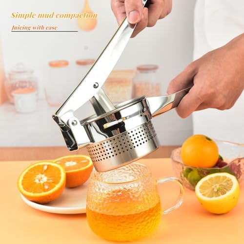 Heavy Duty 430 Stainless Steel Potato Masher Potato Press Potato Ricer with Comfortable Handle Kitchen Gadget