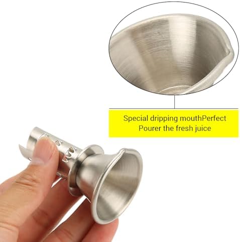 Manual Lemon Juicer, 304 Stainless Steel Mini Portable Thickened Hand Orange Squeezer for Home Kitchen Tools Easy to Clean Silver