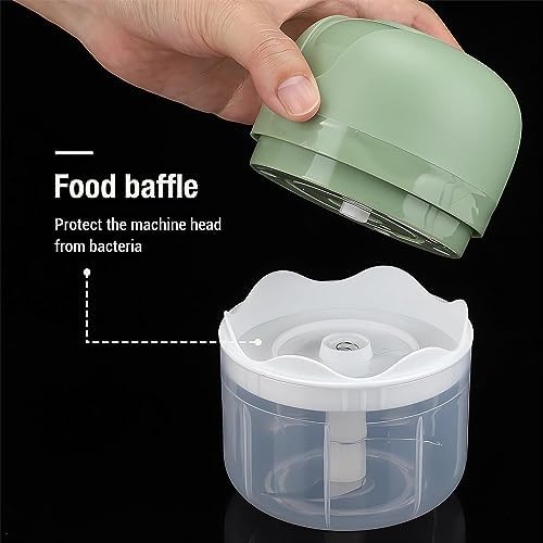 USB Rechargebale Electric Garlic Grinder, Wireless Mini Chopper for Kitchen, Portable Garlic Mincer Food Processor, for Chopping Garlic, Ginger, Chili, Onion, Etc Kitchen Tools (250ml/White)