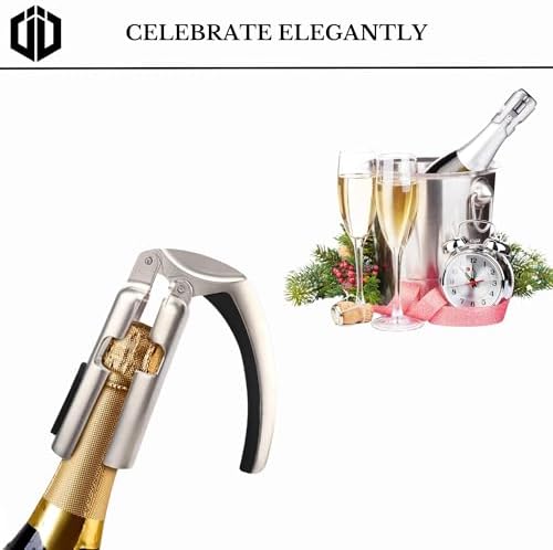 Imbibe & Indulge - Champagne Opener Tool - Zinc Alloy Champagne Opener with Non-Slip Handle and Easy Lever-Action - Champagne Accessories, Champagne Bottle Opener, Sparkling Wine Accessories Metal