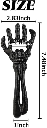 TIHOOD 2PCS Cast Iron Skeleton Hand Themed Beverage Opener - Unique Funny Metal Opener for Man, Halloween, Christmas, Wine