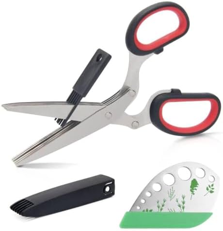 Luxiv Herb Scissors And Stripper Set, 5-Blade Stainless Steel Kitchen Tools