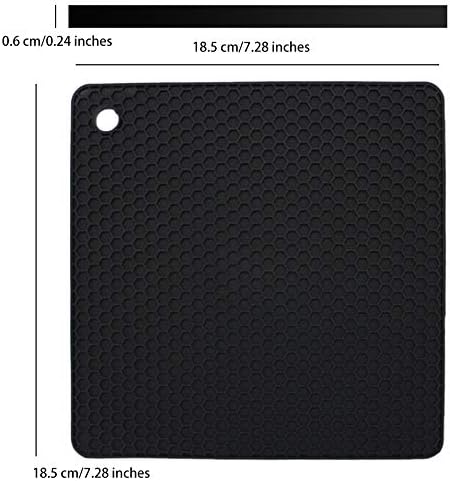 Silicone Trivets for Hot Dishes, Pots and Pans, Hot Pads for Kitchen, Red Silicone Pot Holders Mats for Kitchen Quartz Counter Heat Resistant Mat, Flexible Table Trivet Mat Set 4