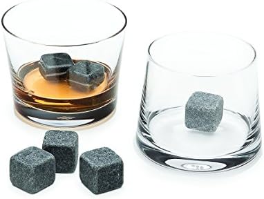 Whiskey Stones - Chills Your Drink Without Dilution - Granite Chilling Stones - Perfect For Whisky Drinkers - Set of 8 Whiskey Rocks