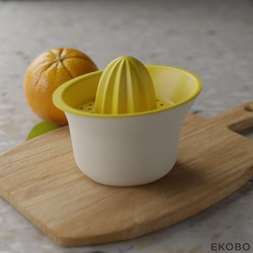 EKOBO Citrus Juicer manual Lemon - 22 oz BPA-Free Eco-Composite Lemon Squeezer - Hand Juicer for Oranges, Lemons and Limes – Dishwasher Safe Citrus Squeezer with Integrated Mixing Bowl