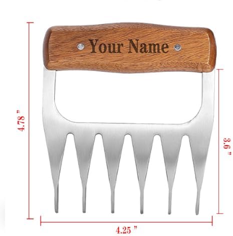 Personalized Stainless Steel Shredder Claws, Metal Meat Shredder Claws, Kitchen Papa Meat Claws, Custom BBQ Grilling Gifts for Men Women Dad Father Husband, Custom Meat Shredder, Grill Masters Gifts