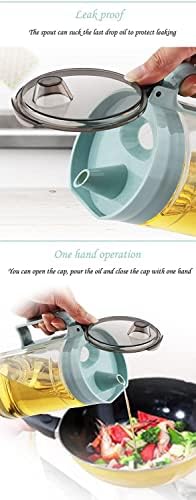 TENTA KITCHEN Olive Oil Vinegar Syrups Bottle Dispenser Cruet - 550ml(18.6 Oz) Oil Bottle Glass With No Drip Plastic Bottle Spout And Protective Cap(Green 1PC)