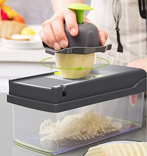All-in-1 Vegetable Chopper, Onion Chopper, Mandoline Slicer & Cheese Grater and Veggie Dicer Grey & Green