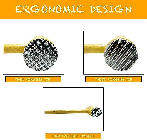 Meat Tenderizer Mallet, Manual Tenderizing Tool for Beef, Pork, Poultry (Metal)