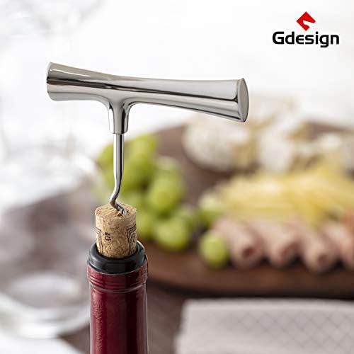 Gdesign Wine Opener, Stainless Steel Corkscrew, Winner of iF Design Award 2020, Great Gift of Choice for Wine Lovers and Bartenders