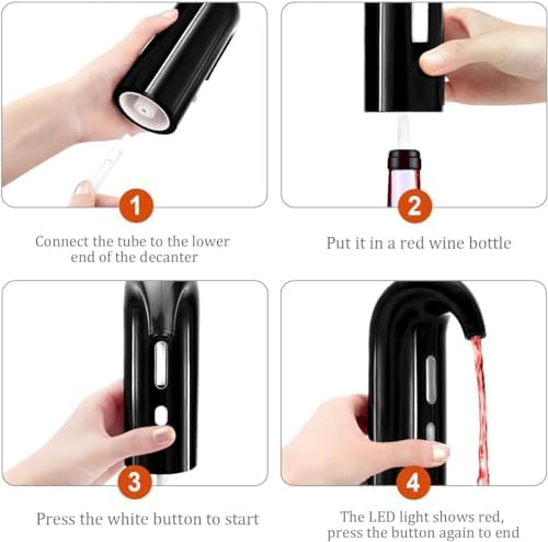 Electric Wine Aerator, Wine Aeration and Decanter Wine Dispenser Spout Pourer,Wine Accessories Gifts for Wine Lovers (Black 2)