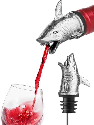 Animal Wine Pourer Spout, Drip Free Bottle Pourer & Stopper for Wine and Liquor Bottles, Funny Gift for Men, Dad, Hostess and Housewarming, Bar Cart Accessory for Holiday Party Decor, Multiple Animal