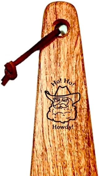 COWBOY SPATULA - Mesquite Wood Spatula, Handmade in Texas, Made in USA, Perfect for cast iron cookware, steel cookware, nonstick cookware - Personalization Optional (Christmas - Ho Ho Howdy!)