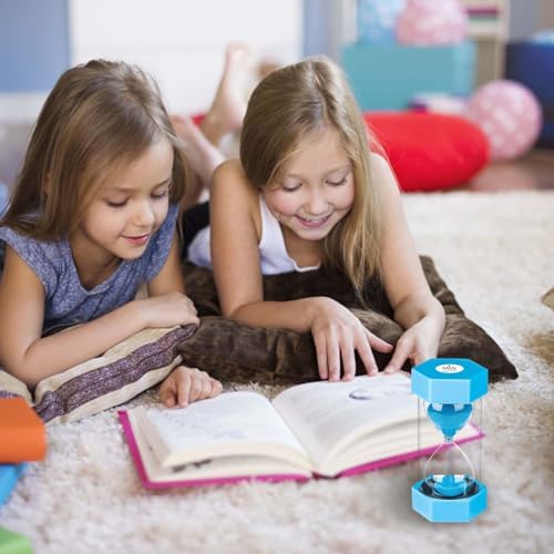 SuLiao Sand Timers 1m/2m/3m/5m/10 Minute,Plastic Hourglass Sand Timer for Kids,Colorful Large Hour Glass Clock,Visual Sandglass Set for Classroom Games Kitchen Office Desk(Pack of 5)