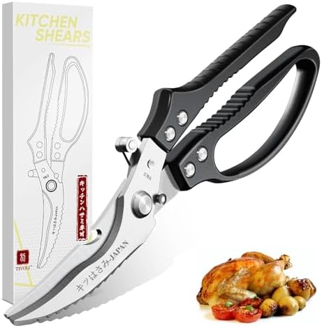 TIVOLI Multifunctional Poultry Shears Black with Non-Slip Handle