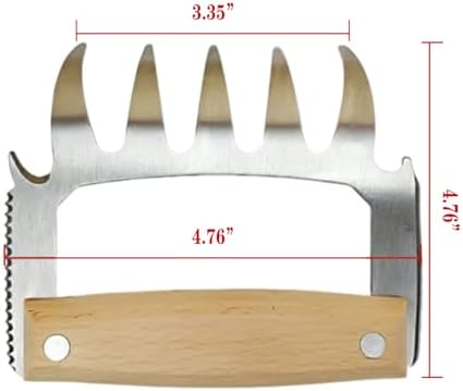 Personalized Metal Meat Shredder Claws, Set of 2 Stainless Steel Meat Forks with Wooden Handle,Custom BBQ Grilling Gifts for Men Women Dad Father Husband, Custom Meat Shredder Kitchen Gadget