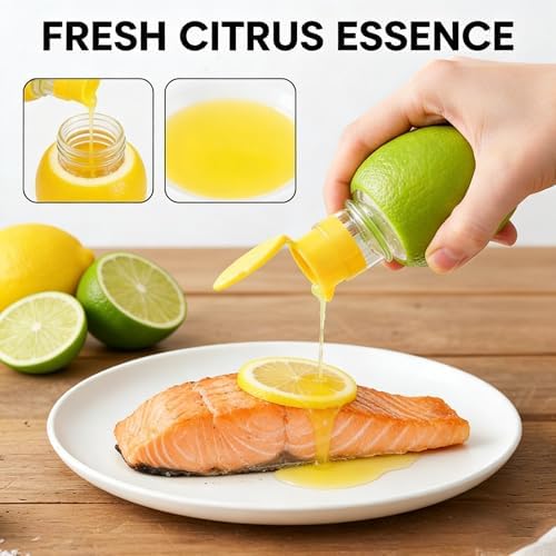Screw-Top Lemon Squeezer, Manual Juicer with Filter Lime Juicer BPA-Free Extractor Citrus Press with Lid Squeeze Lime for Cocktails Drinks (2Color)
