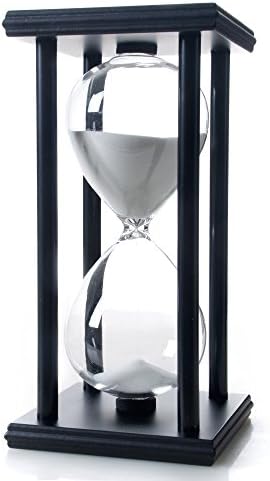 45 Minutes Hourglass, Wood Sand Timer, White