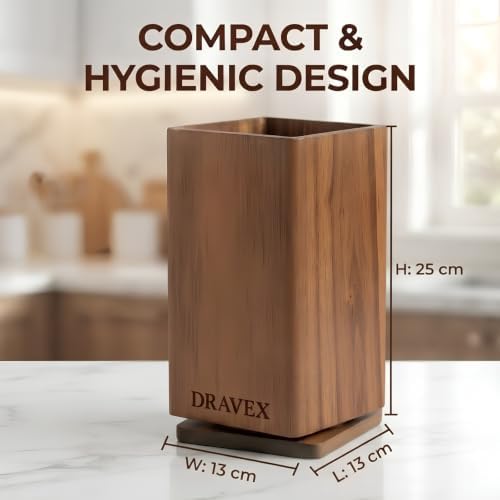 DRAVEX Ultra Premium Magnetic Knife Block without Knives for Counter Top