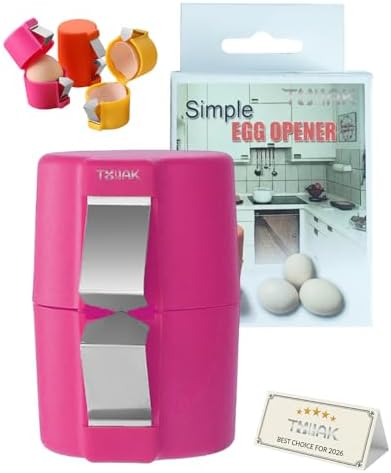 Egg Shell Opener Cracker Tool, Hard Boiled Peeler, Stainless Steel Eggs Cutter Breaker Cracking Eggshell, 2026 Upgraded Little Handheld Raw Separator Kitchen Gadgets, Easy to Use (Purple)